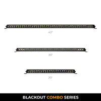 Thumbnail for Go Rhino Xplor Blackout Combo Series Sgl Row LED Light Bar w/Amber (Side/Track Mount) 20.5in. - Blk