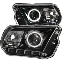 Thumbnail for ANZO 2010-2014 Ford Mustang Projector Headlights w/ Halo Black (CCFL)