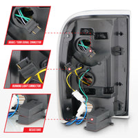 Thumbnail for ANZO 1993-1997 Ford  Ranger LED Tail Lights w/ Light Bar Black Housing Clear Lens