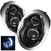 Thumbnail for Spyder Mini Cooper 02-06 Projector Headlights DRL Black High H1 Low H1 PRO-YD-MC02-DRL-BK