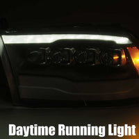 Thumbnail for AlphaRex 09-18 Dodge Ram 1500HD NOVA LED Projector Headlights Plank Style Design Alpha Black w/DRL