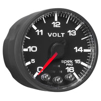 Thumbnail for AutoMeter Gauge Voltmeter 2-1/16in. 16V Stepper Motor W/Peak & Warn Blk/Blk Spek-Pro