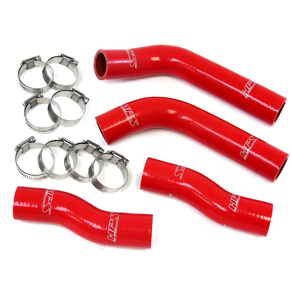 HPS Red Reinforced Silicone Coolant Hose Kit (4pc set) for front radiator for Toyota 90-99 MR2 3SGTE Turbo