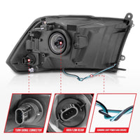 Thumbnail for ANZO 2009-2018 Dodge Ram 1500/ 2500/ 3500 Crystal Headlights w/ Light Bar Chrome Housing