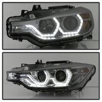 Thumbnail for Spyder 12-14 BMW F30 3 Series 4DR Projector Headlights - LED DRL - Smoke (PRO-YD-BMWF3012-DRL-SM)