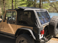 Thumbnail for Rampage 18-21 Jeep Wrangler (JL) Unlimited Frameless TrailView Fastback Soft Top Kit - Black Diamond