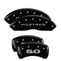 Thumbnail for MGP 4 Caliper Covers Engraved Front Mustang Engraved Rear 50 Black finish silver ch