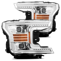 Thumbnail for AlphaRex 18-20 Ford F-150 LUXX LED Proj Headlights Plank Style Chrome w/Activ Light/DRL