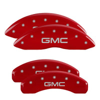 Thumbnail for MGP 4 Caliper Covers Engraved Front & Rear GMC Red finish silver ch