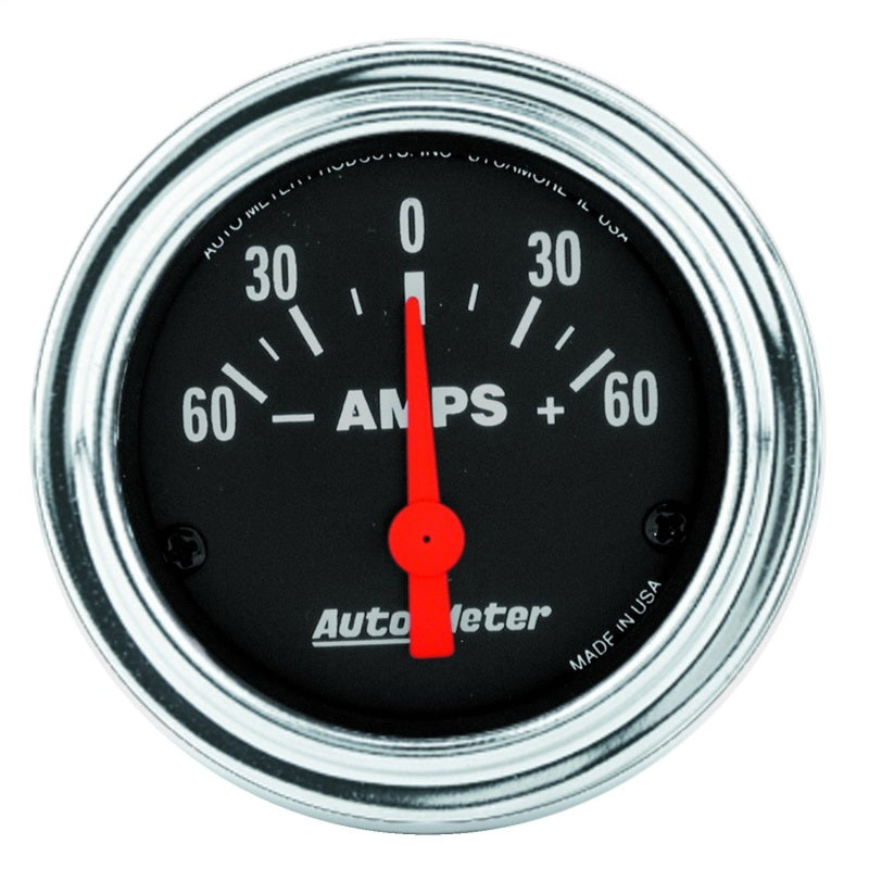 Autometer Traditional Chrome Electrical Ammeter 2 1/6in 60A Gauge