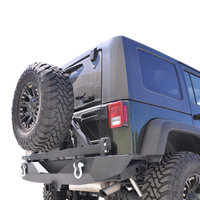 Thumbnail for DV8 Offroad 07-18 Jeep Wrangler JK Rear Aluminum Bumper w/ Tire Carrier - Black