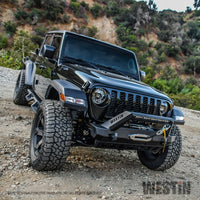 Thumbnail for Westin 18-19 Jeep Wrangler JL Stubby Front Bumper - Textured Black