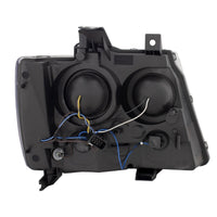 Thumbnail for ANZO 07-14 Chevy Tahoe Projector Headlights w/ Plank Style Design Black w/ Amber