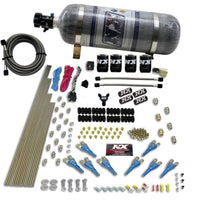 Thumbnail for Nitrous Express 8 Cyl Shark Direct Port 4 Solenoids Nitrous Kit (200-600HP) w/Composite Bottle