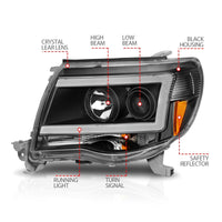 Thumbnail for ANZO 05-09 Toyota Tacoma Projector Light Bar Style Headlights w/ C Light Bar