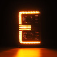 Thumbnail for AlphaRex 08-10 Ford F250-550 PRO-Series Projector headlights Black w/Activ Light/Seq Signal