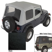Thumbnail for Rugged Ridge S-Top Door Skins Black Tinted Windows 88-95 Jeep Wrangler YJ