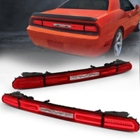 Thumbnail for ANZO 08-10 Dodge Challenger LED Taillights - Red/Clear w/Sequential Turn Signal