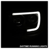 Thumbnail for Spyder 05-11 Toyota Tacoma Ver 2 Proj Headlights - Light Bar DRL - Black Smoke PRO-YD-TT05V2-LB-BSM