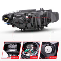 Thumbnail for ANZO 2012-2015 BMW 3 Series Projector Headlights w/ U-Bar Black