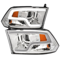 Thumbnail for ANZO 09-18 Dodge Ram 1500 Plank Style Projector Headlights Chrome w/ Halo