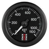 Thumbnail for Autometer Stack 52mm 0-1100 Deg C Pro Stepper Motor Exhaust Gas Temp Gauge - Black