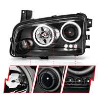 Thumbnail for ANZO 2006-2010 Dodge Charger Projector Headlights w/ Halo Chrome (CCFL)
