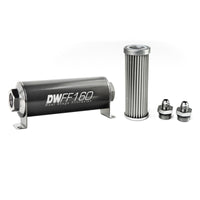 Thumbnail for DeatschWerks Stainless Steel 6AN 5 Micron Universal Inline Fuel Filter Housing Kit (160mm)