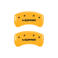 Thumbnail for MGP 4 Caliper Covers Engraved Front & Rear MOPAR Yellow finish black ch
