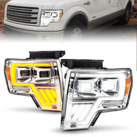 Thumbnail for ANZO 09-14 Ford F-150 Full LED Proj Headlights w/Initiation Feature - Chrome