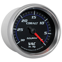 Thumbnail for Autometer Cobalt 2-5/8in. / 0-30 IN HG / Mechanical Vacuum Gauge