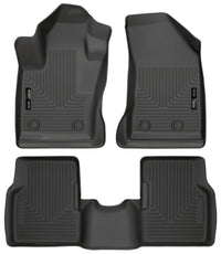 Thumbnail for Husky Liners 2017 Jeep Compass Weatherbeater Black Front & 2nd Seat Floor Liners