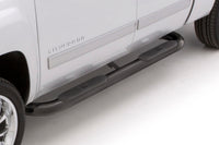Thumbnail for Lund 01-13 Chevy Silverado 1500 Crew Cab (Body Mount) 4in. Oval Curved Steel Nerf Bars - Black