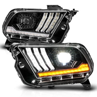 Thumbnail for ANZO 10-14 Ford Mustang LED Projector Headlights w/Sequential Light Tube (NON HID Compatible)