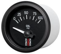Thumbnail for Autometer Stack Instruments 52mm 0-100 PSI 1/8in NPTF Electronic Oil Pressure Gauge - Black