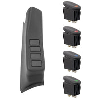Thumbnail for Rugged Ridge A-Pillar 4 Switch Pod Black RHD 11-18 Jeep Wrangler JK