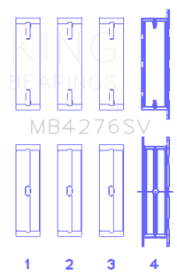 Thumbnail for King Ford 276DT/D17TED4/AJD 2.7L V6 (Size +0.10) Main Bearing Set