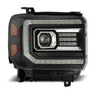 Thumbnail for AlphaRex 14-18 GMC Sierra PRO-Series Proj Headlights Plank Style Black w/Activ Light/Seq Signal/DRL