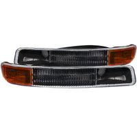 Thumbnail for ANZO 1999-2006 Gmc Sierra 1500 Euro Parking Lights Black w/ Amber Reflector