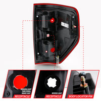 Thumbnail for ANZO 2009-2014 Ford F-150 Euro Taillight Red/Clear (W/O Bulb)