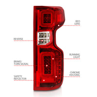 Thumbnail for Anzo 19-21 Chevy Silverado Work Truck Full LED Tailights Chrome Housing Red Lens G2(w/C Light Bars)