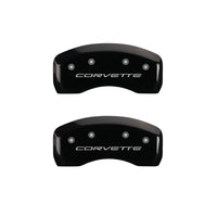 Thumbnail for MGP 4 Caliper Covers Engraved Front & Rear C5/Corvette Black finish silver ch