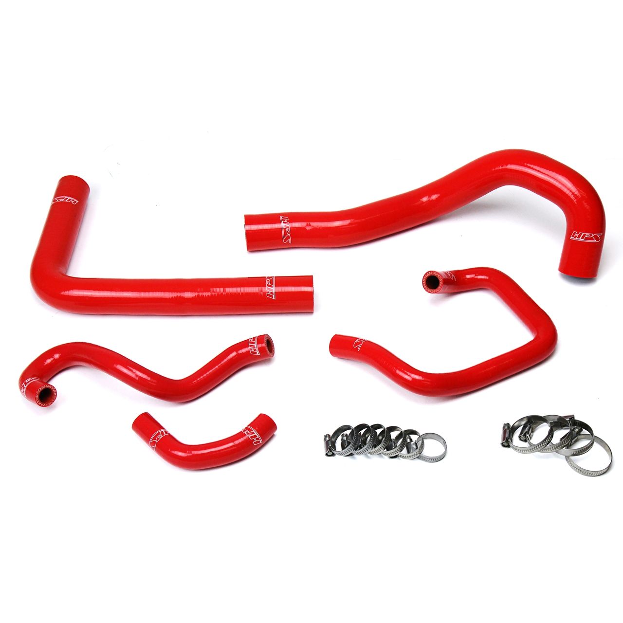 HPS Red Reinforced Silicone Radiator + Heater Hose Kit Coolant for Toyota 93-98 Supra MK4 2JZ Turbo Left Hand Drive