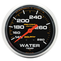Thumbnail for Autometer Liquid Filled Mechanical 2-5/8in 140-280 deg F Water Termperature Gauge Includes 6