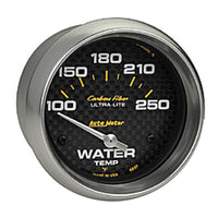 Thumbnail for AutoMeter Gauge Water Temp 2-5/8in (66.7mm) 100-250F Electric Carbon Fiber