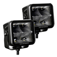 Thumbnail for Go Rhino Xplor Blackout Series Cube LED Spot Light Kit (Surface/Threaded Stud Mnt) 3x3 - Blk (Pair)