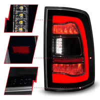 Thumbnail for ANZO 09-18 Dodge Ram 1500 Sequential LED Taillights Smoke Black