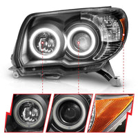Thumbnail for ANZO 2006-2009 Toyota 4Runner Projector Headlights w/ Halo Black