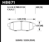 Thumbnail for Hawk 13 Scion FR-S / 13 Subaru BRZ/10-12 Legacy 2.5 GT/3.6R DTC-60 Race Rear Brake Pads