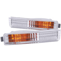 Thumbnail for ANZO 1990-1991 Honda Accord Euro Parking Lights Chrome w/ Amber Reflector